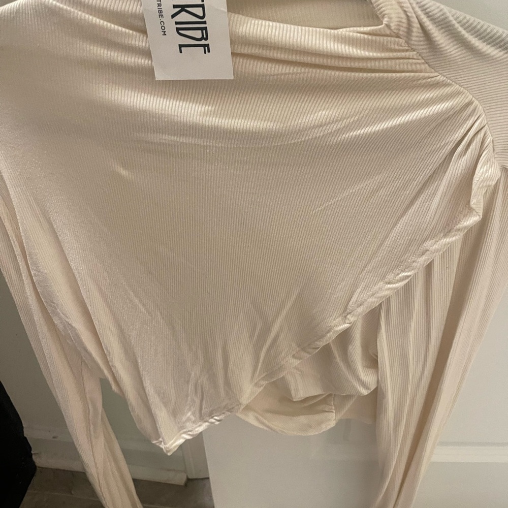 12th Tribe Cream Ribbed Top